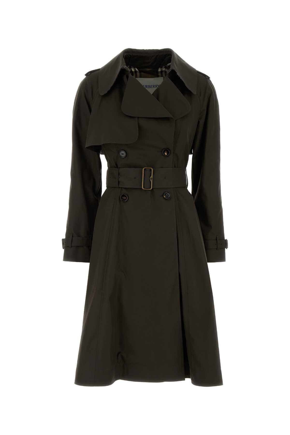 BURBERRY Beige Cotton Gabardine Double-Breasted Trench Coat