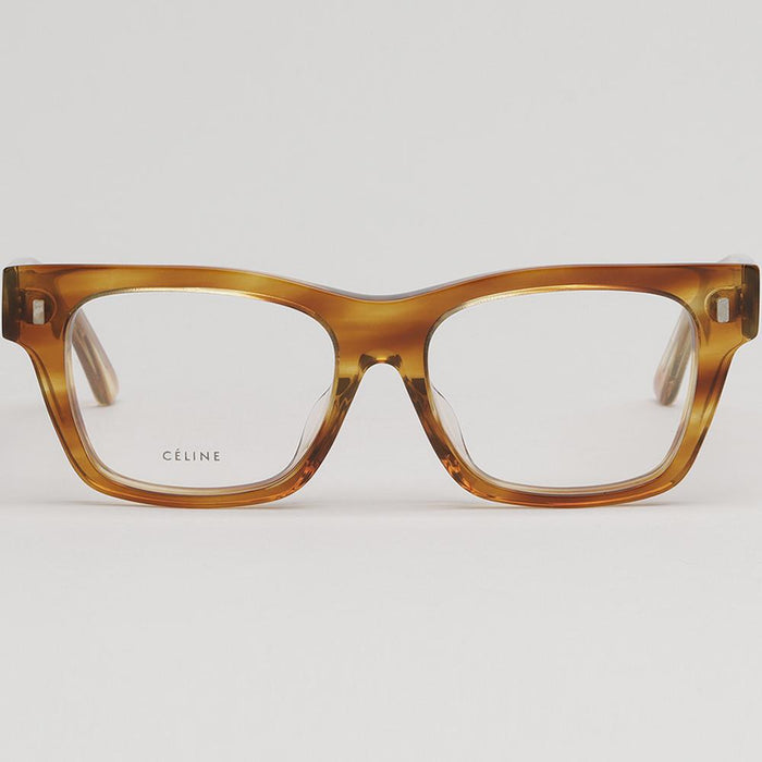 CELINE Thick Transparent Light Tortoise Asian Fit Eyeglasses Frames CL50011F 056