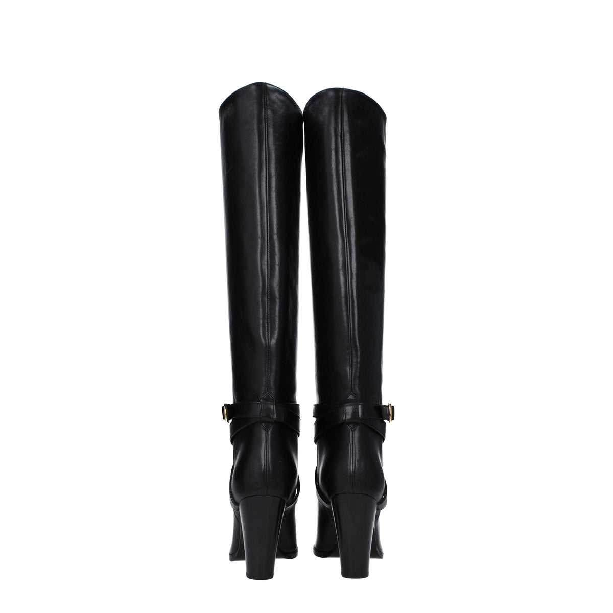 CELINE Black Leather Knee-High Boots