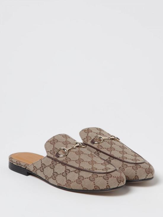GUCCI Princetown Leather Slippers Beige Women’s Slides