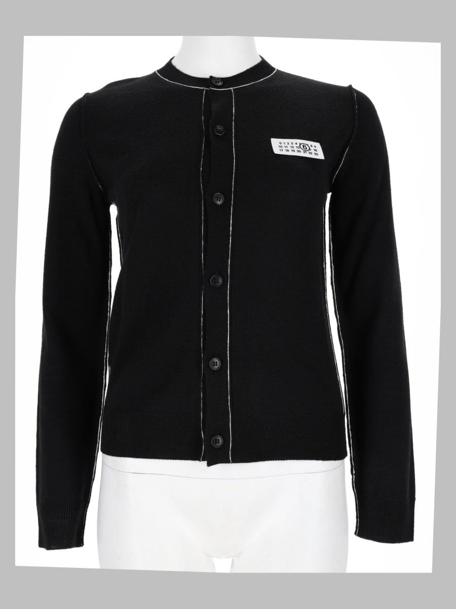 Maison Margiela Wool Blend Black Button-Up Cardigan