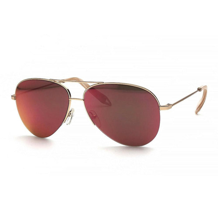 Victoria Beckham Classic Aviator 60mm Mirror Sunglasses Gold
