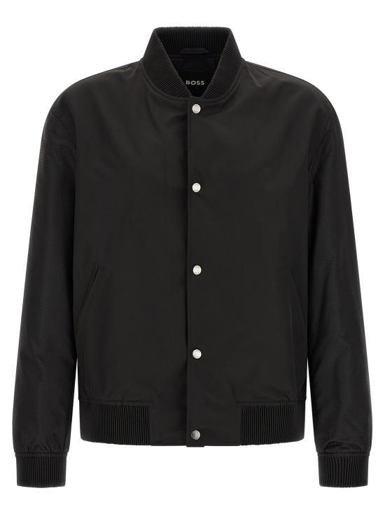 HUGO BOSS Black Bomber Jacket for Men 50564412 001 BLACK DOM