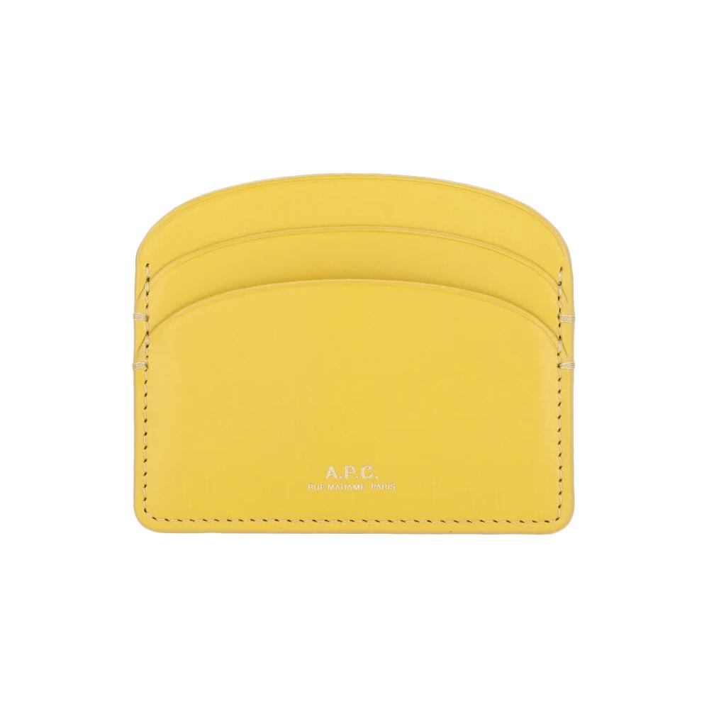 A.P.C. Demi-Lune Logo Half-Moon Leather Card Holder DAI