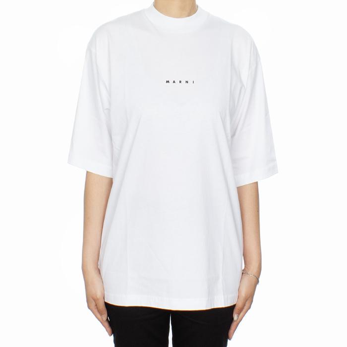 Marni Mini Logo Oversized Short Sleeve T-Shirt White Women