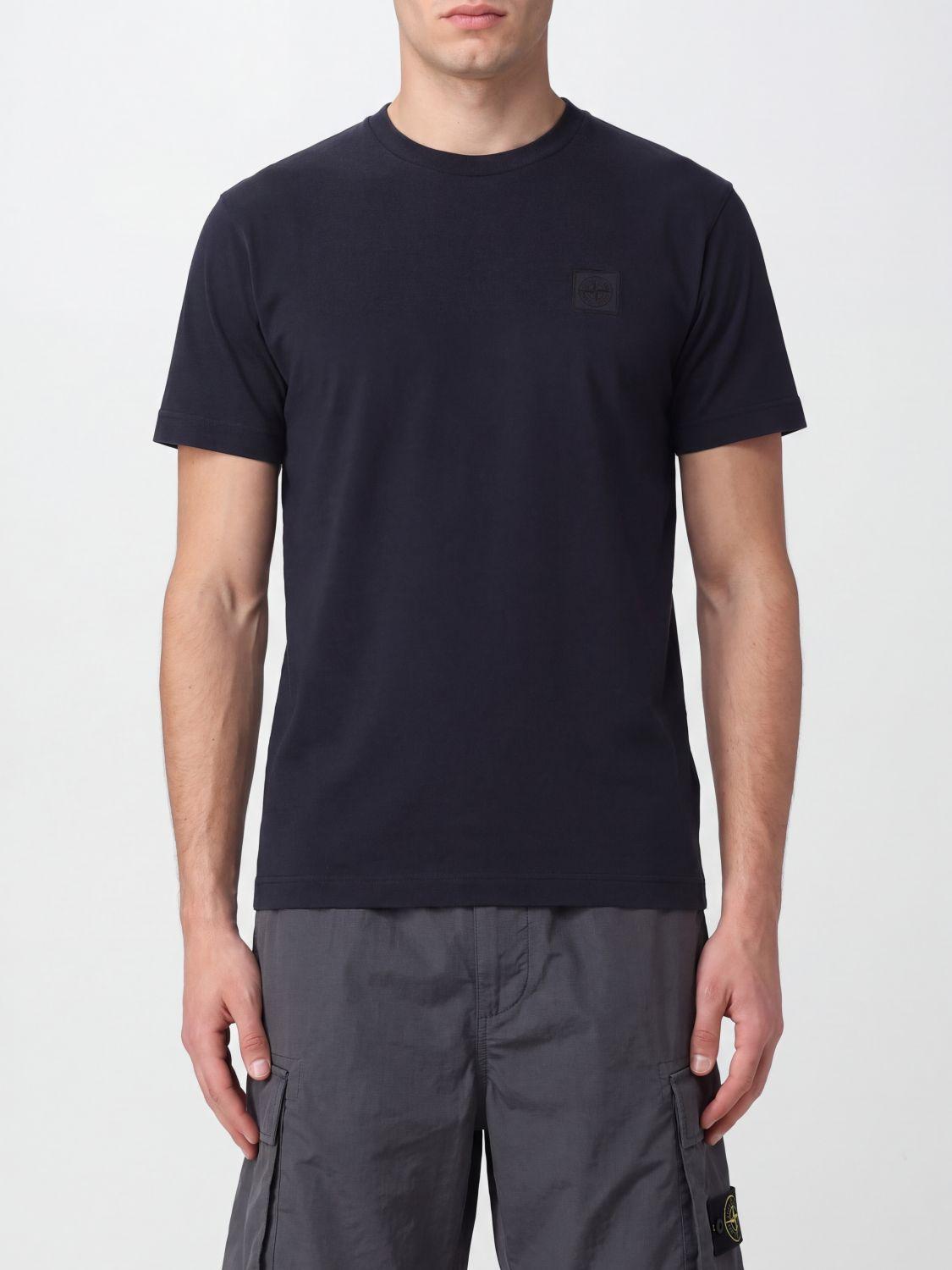 STONE ISLAND Black Cotton Short Sleeve T-Shirt