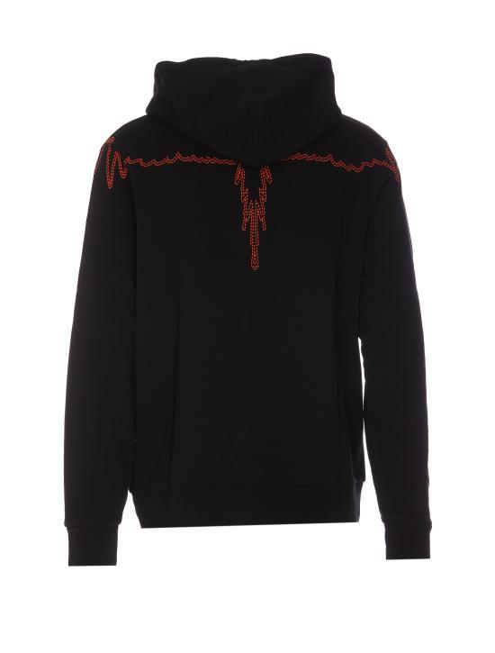 Marcelo Burlon Black Cotton Logo Print Hoodie for Women CMBB007 F23 FLE0041020