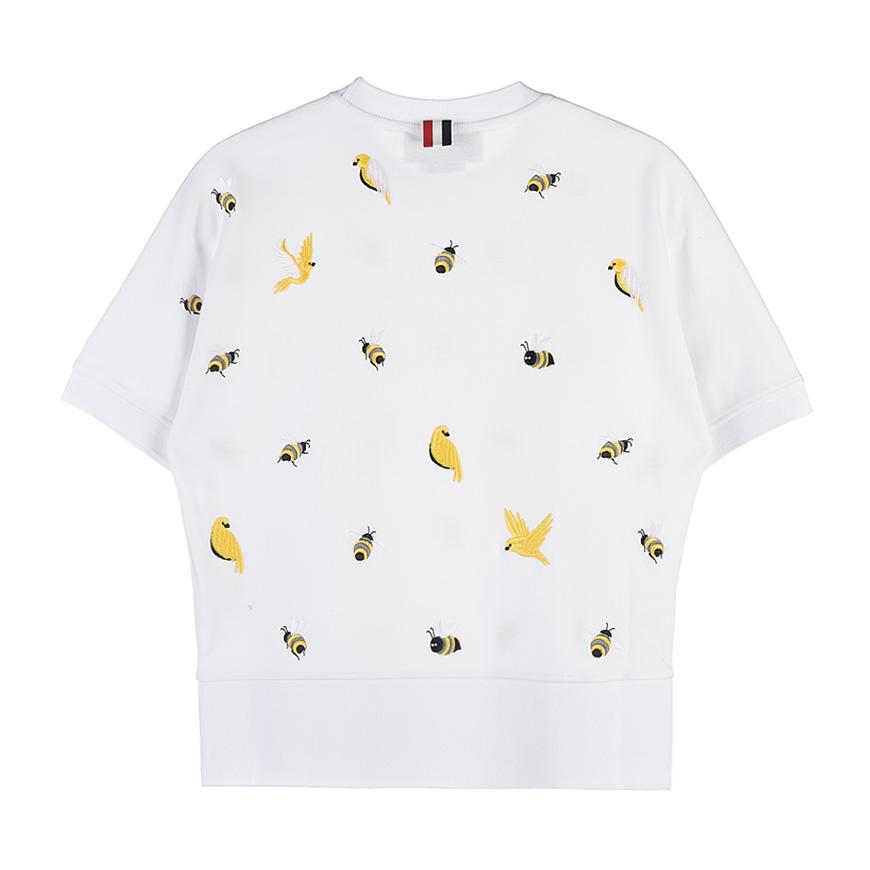 THOM BROWNE Women’s Bird & Bee Intarsia T-Shirt White