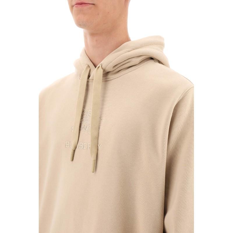 BURBERRY Beige EKD Embroidered Logo Hoodie Unisex