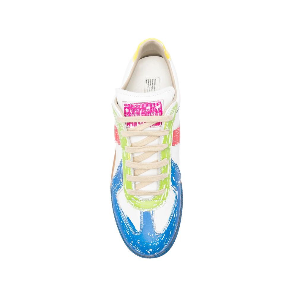 Maison Margiela White Leather Low-Top Sneakers