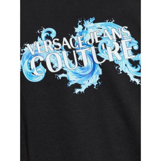 Versace Black Short Sleeve T-Shirt for Men 80GAHE02 CJ00E 899 BLACK DOM
