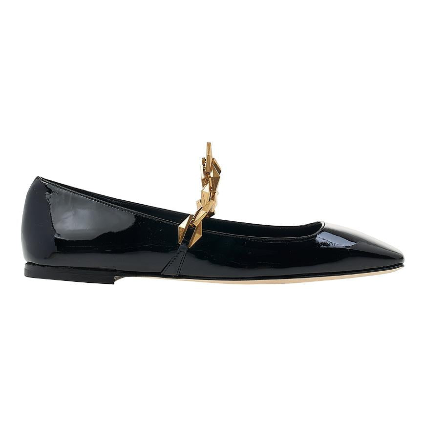 Jimmy Choo Diamond Tilda Flat Shoes for Women DIAMOND TILDA FLAT SOP BLACK