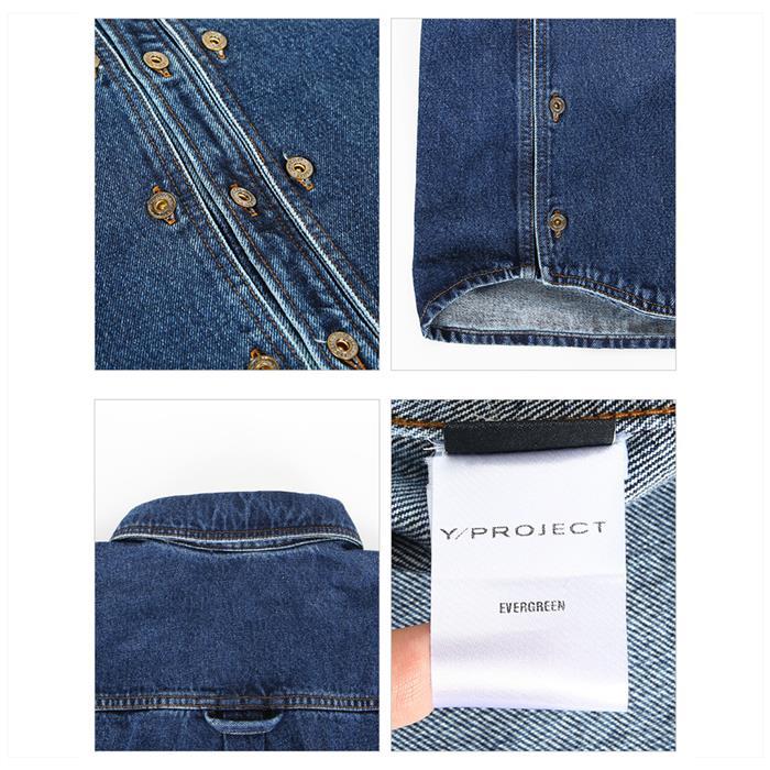 Y PROJECT Button Panel Denim Long Sleeve Shirt SHIRT47S23 NAVY