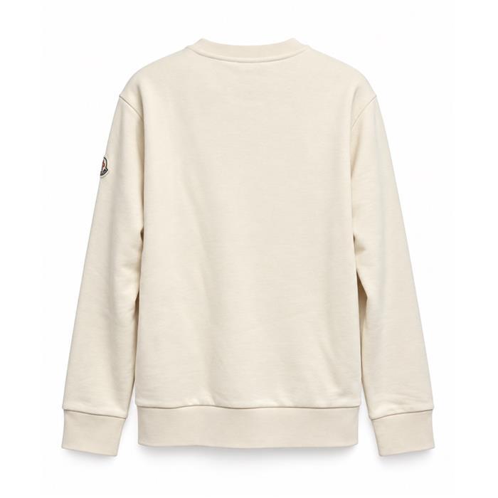 Moncler Logo Patch Cotton Sweatshirt Ivory