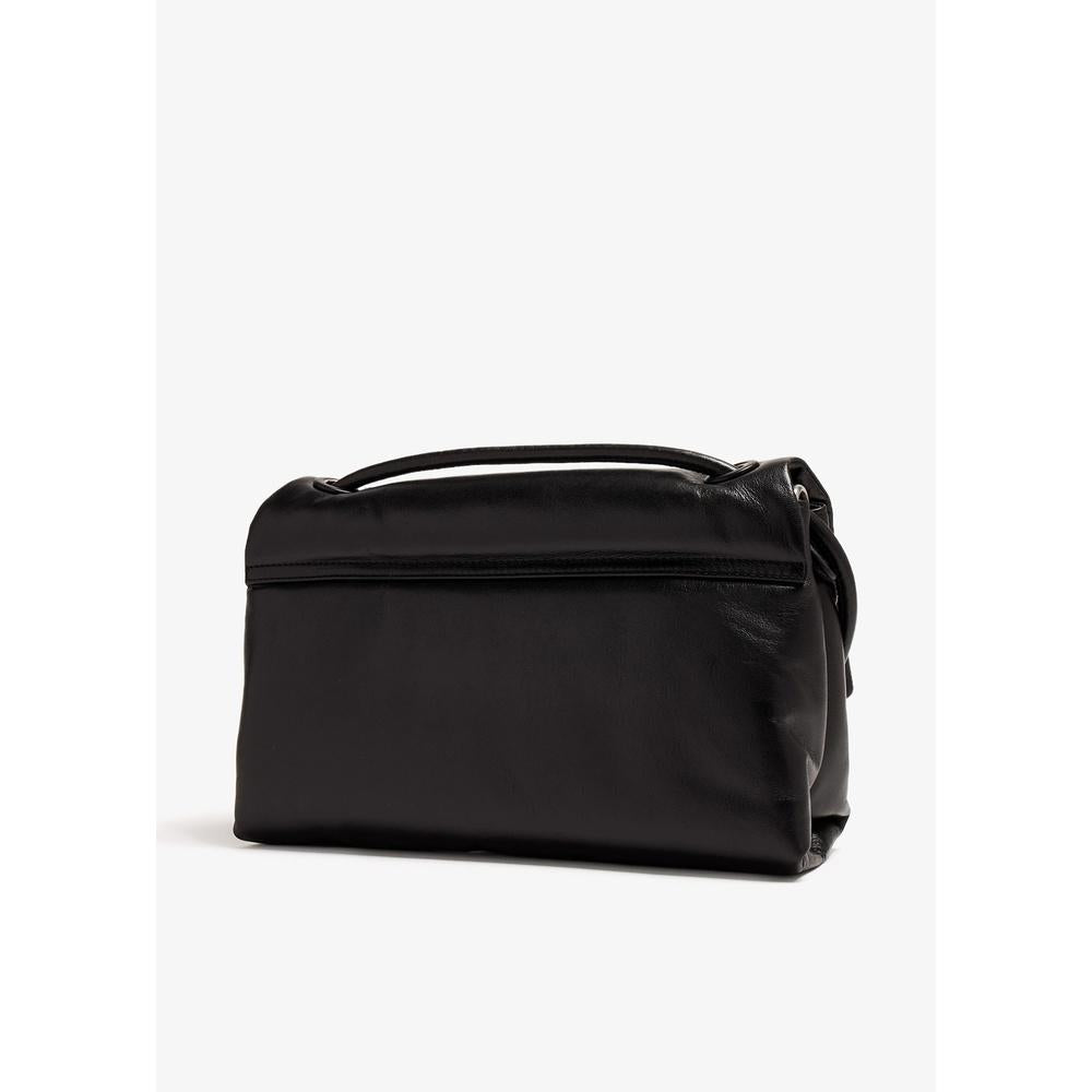 AMI Black Leather Blévu Shoulder Bag