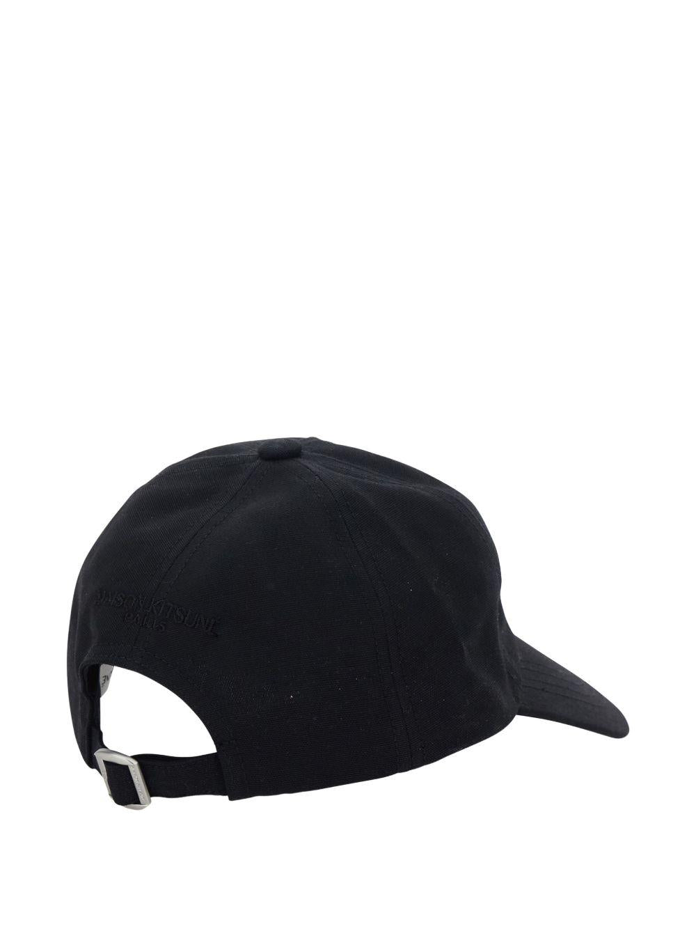 Maison Kitsune Cotton Baseball Cap Black Men’s Accessory