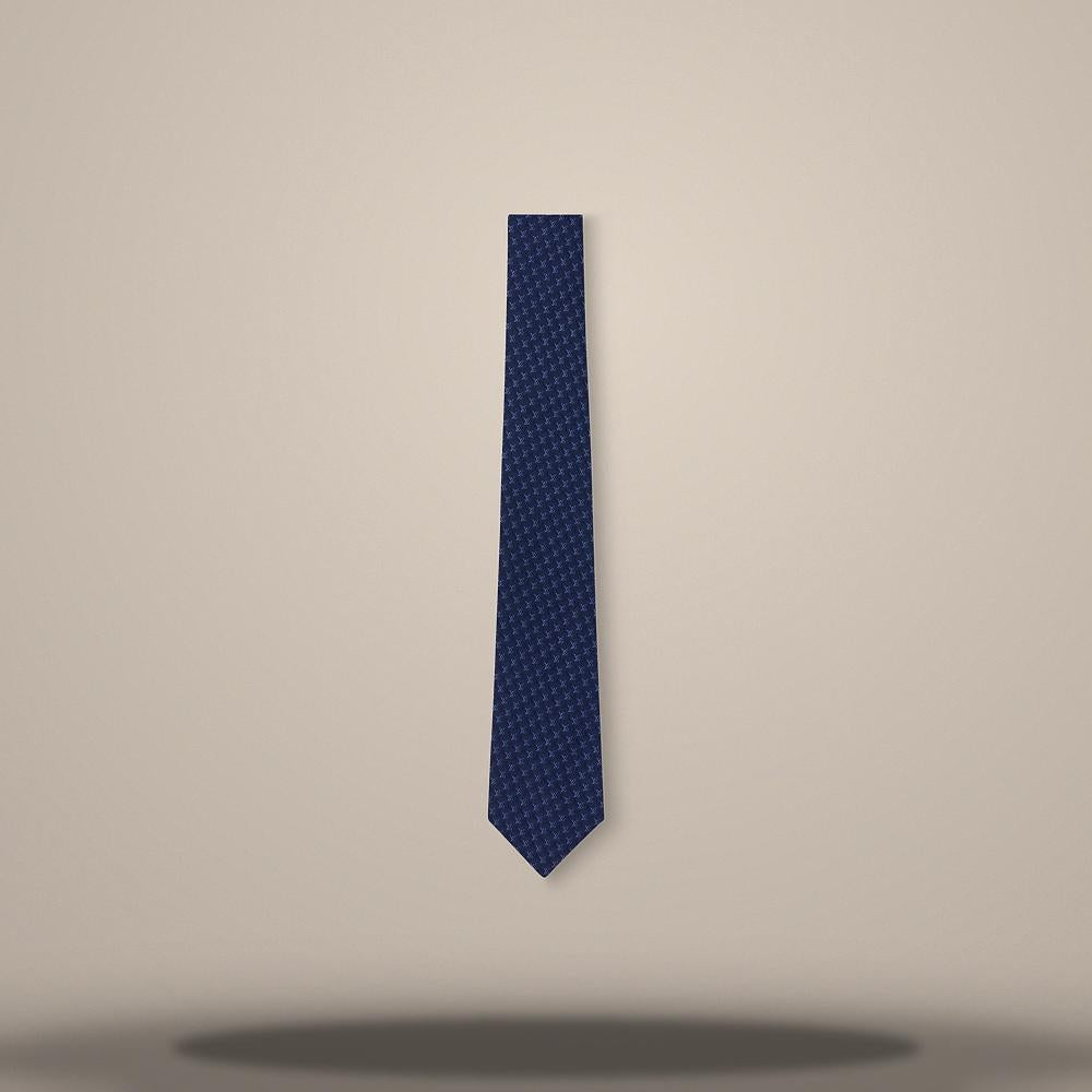 Louis Vuitton LV Interlocked Tie Navy M98102