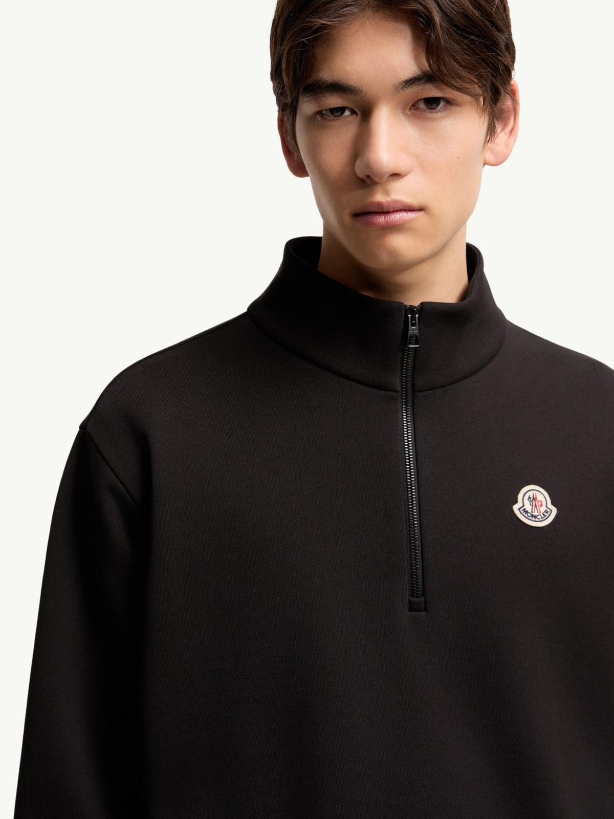 Moncler Black Cotton Logo Sweatshirt for Men