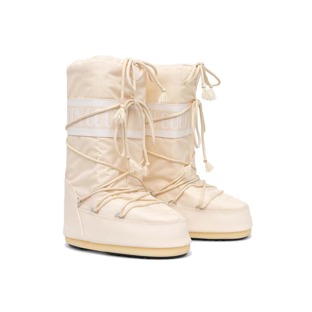 MOON BOOT Women’s Icon High Nylon Ankle Boots Cream