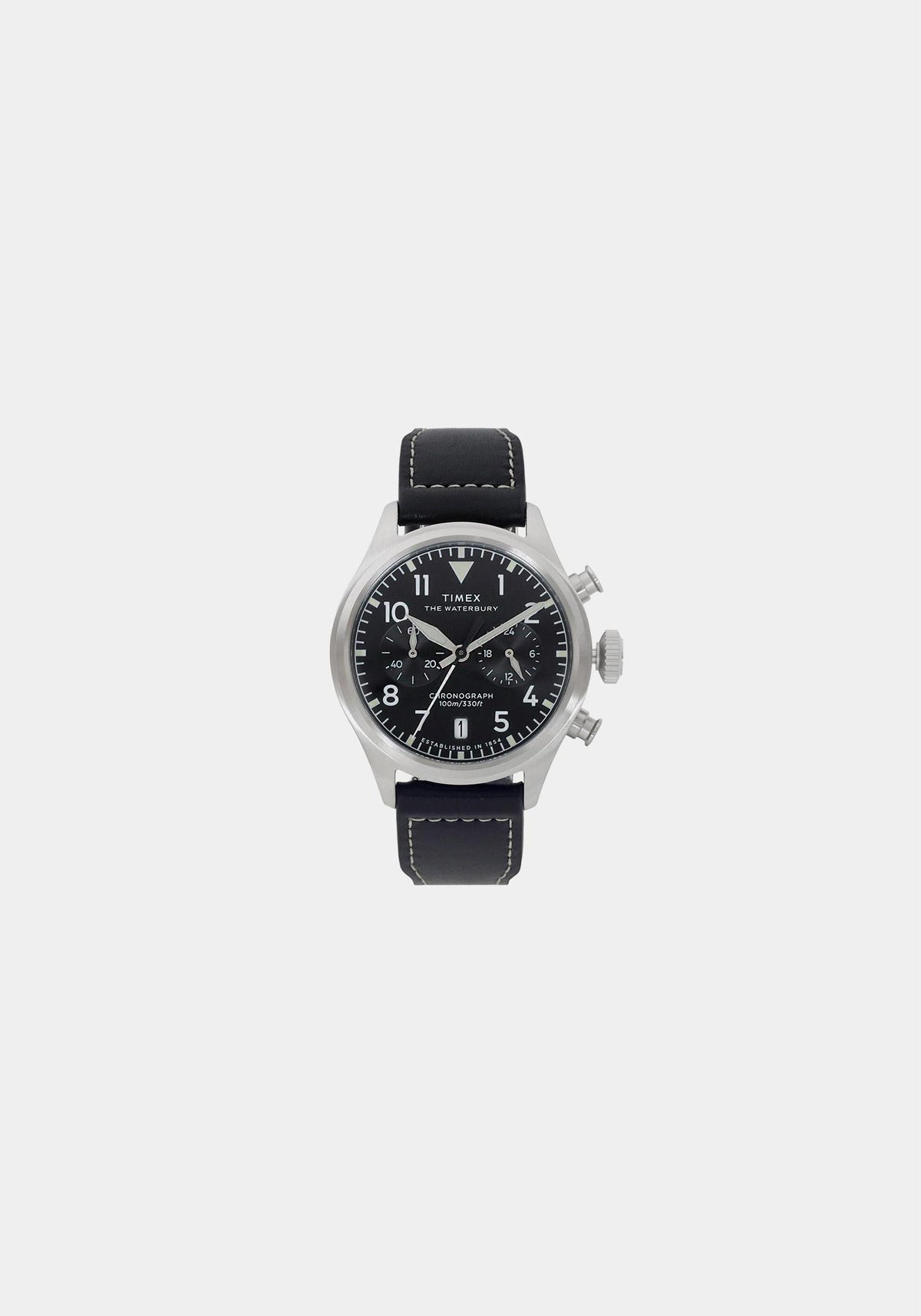 Timex Black Waterbury Ace Chronograph 41mm Stainless Steel Watch