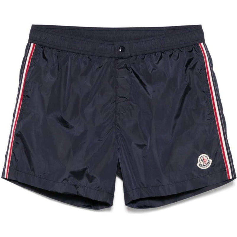 Moncler Tri-Color Logo Patch Navy Swim Shorts Men’s