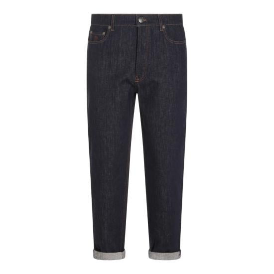 Brunello Cucinelli Dark Denim Jeans Men’s Cotton Pants