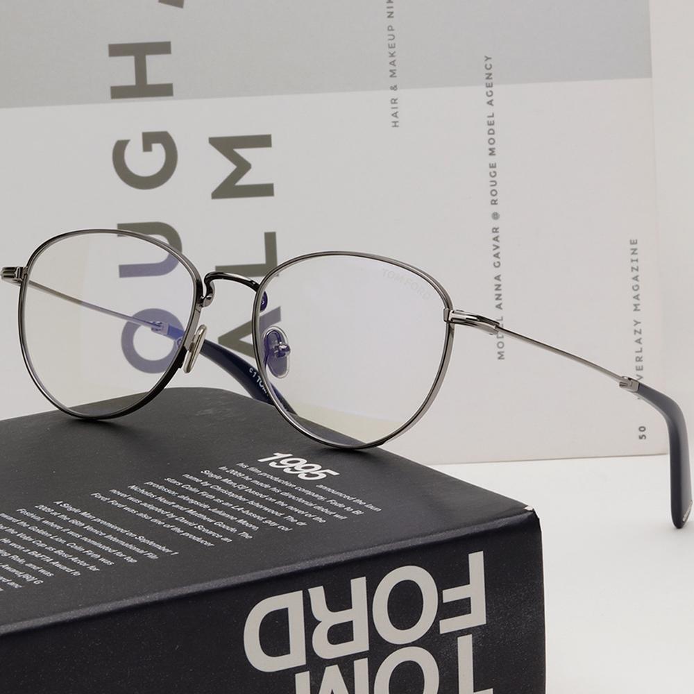 TOM FORD Blue Light Blocking Round Metal Eyeglass Frames 012 TF5749 B 012