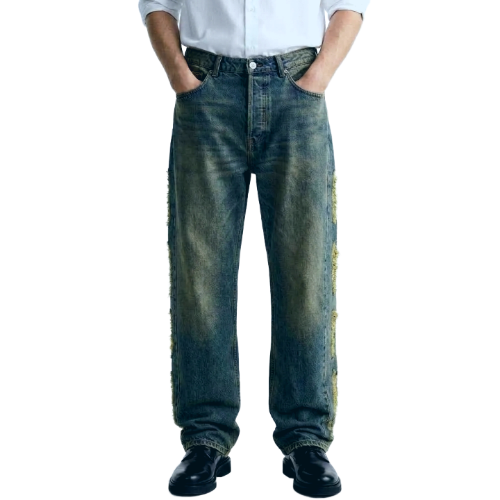 Magliano Irregular Lametta Denim Jeans Blue Men Q68013635