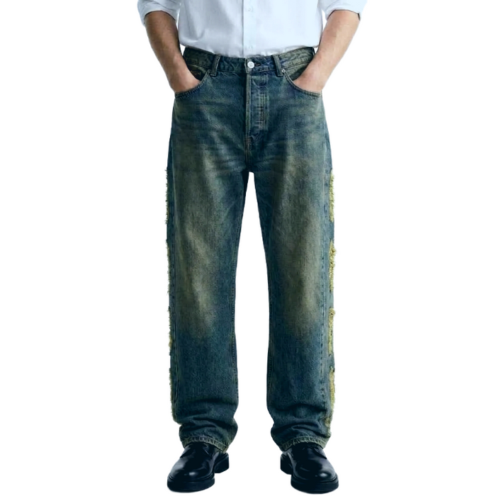 Magliano Irregular Lametta Denim Jeans Blue Men Q68013635