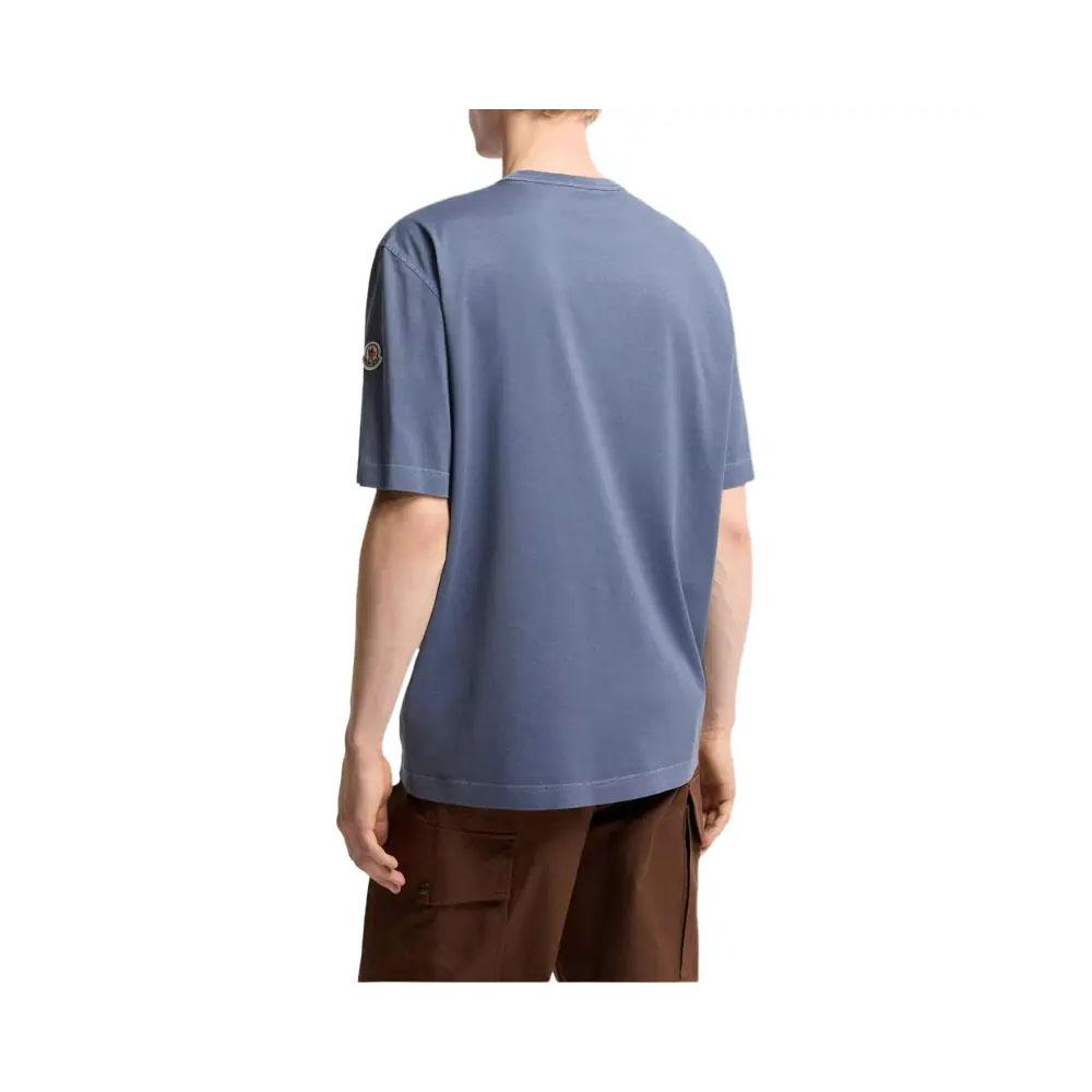 Moncler Cobalt Blue Logo Print Men’s Short Sleeve T-Shirt