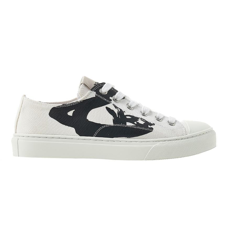 Vivienne Westwood Womens Plimsoll Low Top Sneakers White Canvas