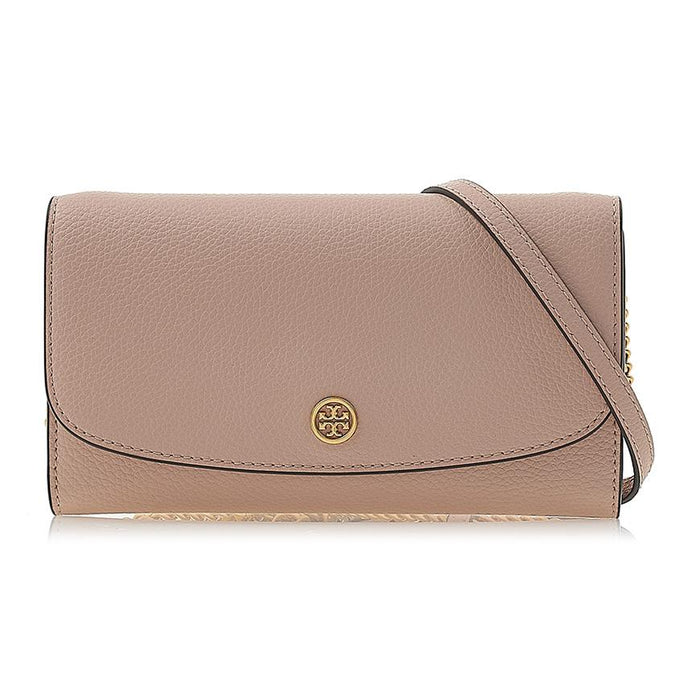 Tory Burch Robinson Chain Shoulder Bag for Women Brown Leather