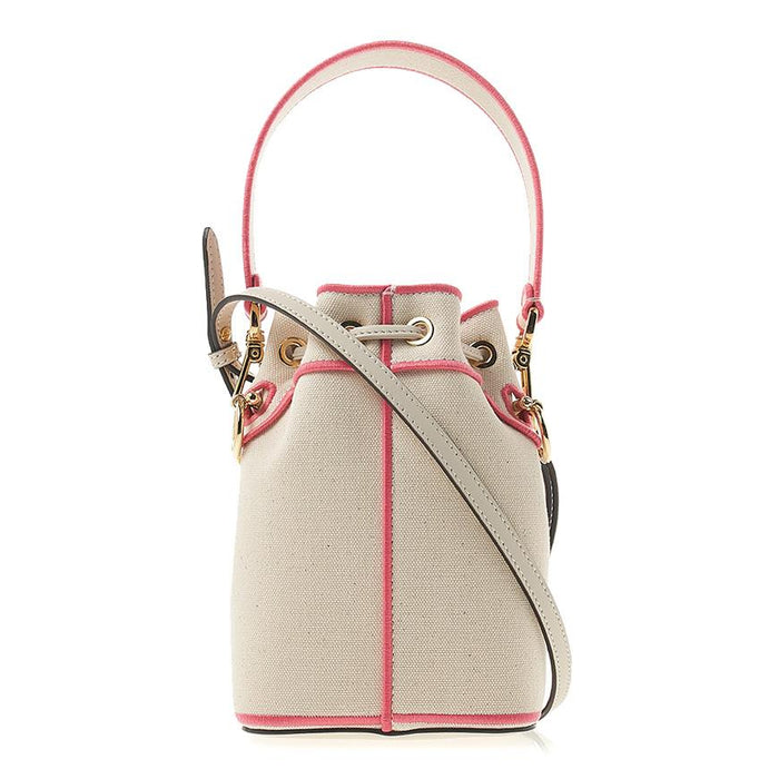 FENDI Mon Tresor Embroidered Canvas Mini Bucket Shoulder Bag
