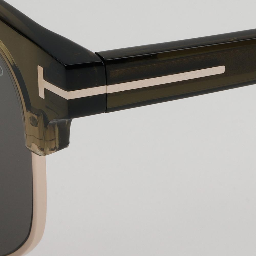 TOM FORD Clear Green Gold Browline Sunglasses Asian Fit TF1165K 96N