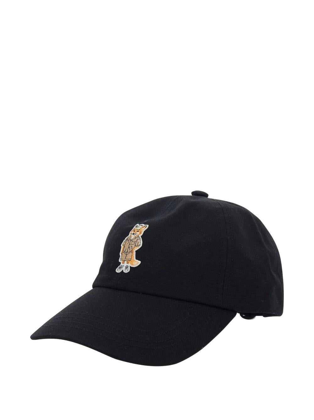 Maison Kitsune Cotton Baseball Cap Black Men’s Accessory