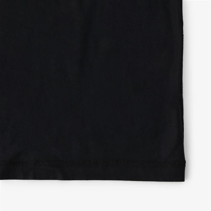 BALENCIAGA Logo Medium Fit Short Sleeve Long Dress Black Cotton