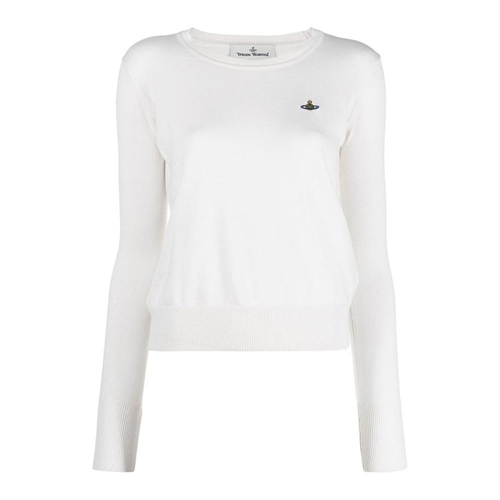 Vivienne Westwood Bea Cream Round Neck Knit Sweater