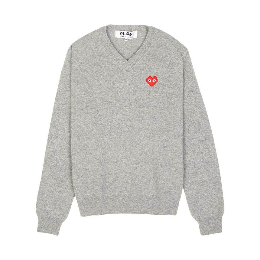 Comme des Garcons Invader Pixel Patch V-Neck Knit Sweater Unisex AZ N082 051 2
