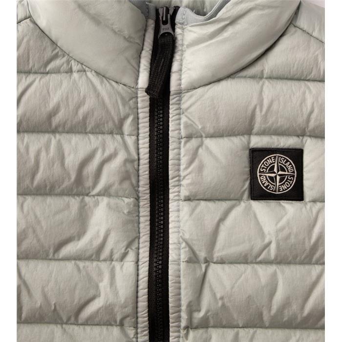 STONE ISLAND Pearl Gray Logo Quilted Knit Vest Women 8016G0224 V0061 14A