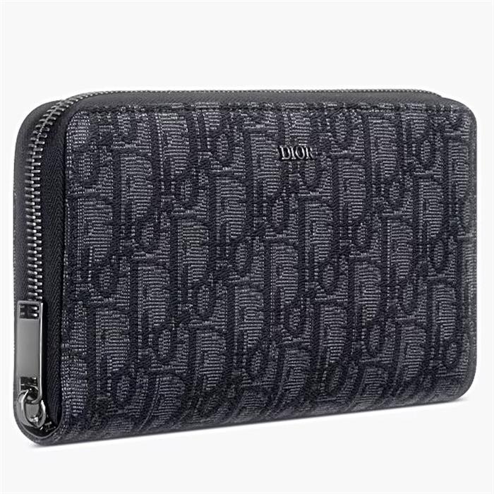DIOR Oblique Jacquard Long Wallet Black