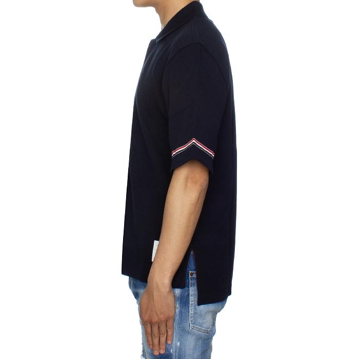 THOM BROWNE Cotton Rugby Polo T-Shirt Navy