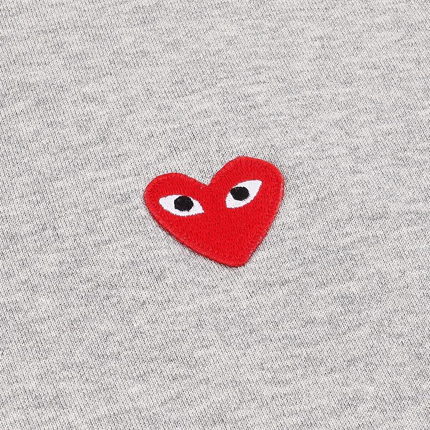 Comme des Garcons Red Heart Patch Unisex Hoodie AX T170 051 GREY