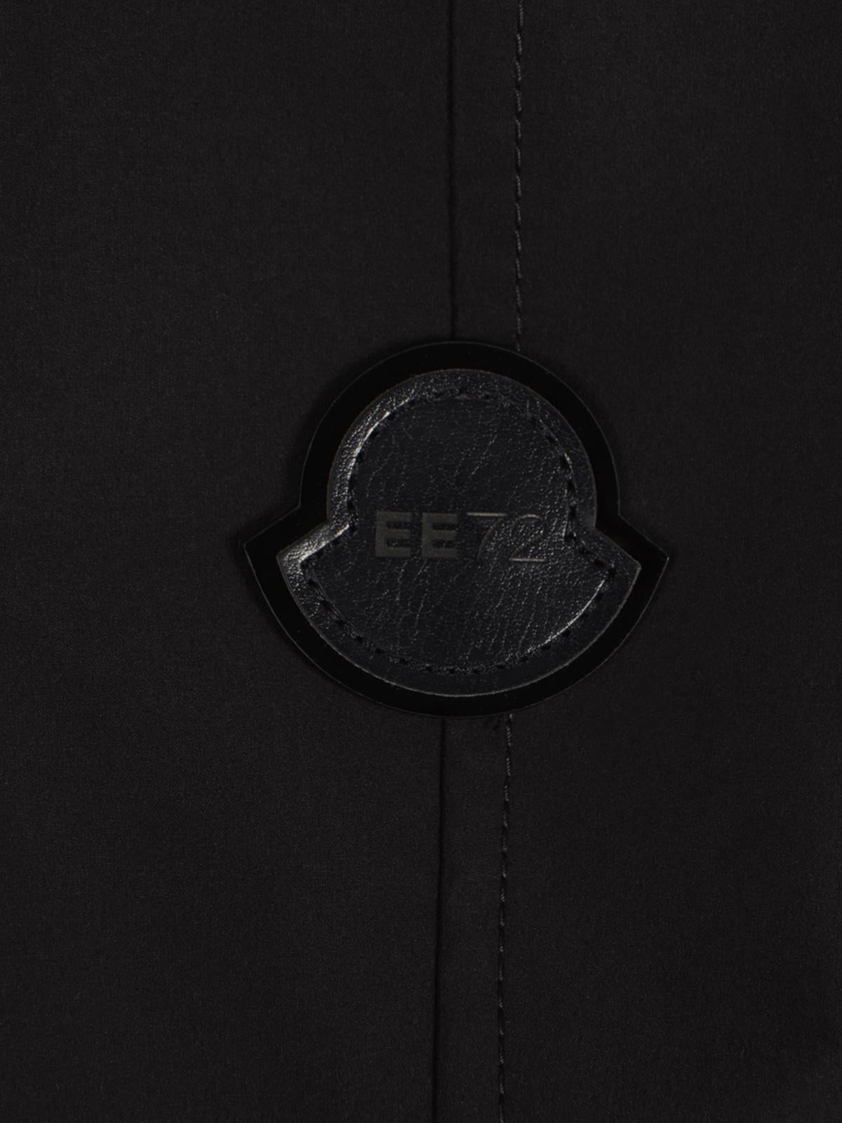Moncler Black Nylon Belted Trench Coat