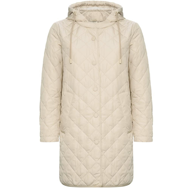 Max Mara Beige Hooded Quilted Down Jacket 2515491011 005