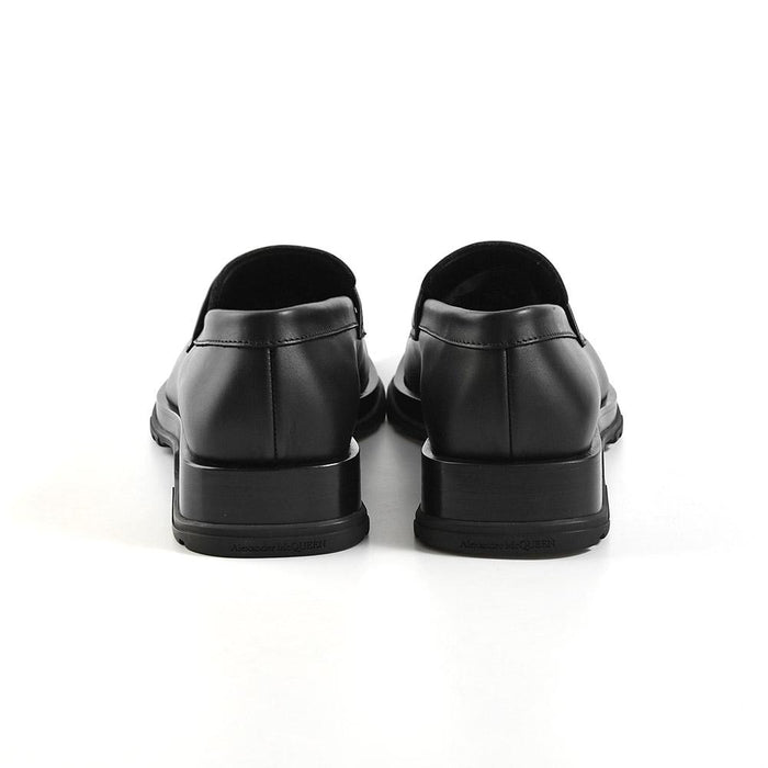 Alexander Mcqueen Smooth Calfskin Black Penny Loafers