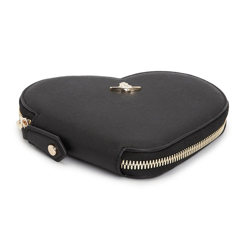 Vivienne Westwood Saffiano New Heart Chain Crossbody Bag fo 58010001W L001N N402