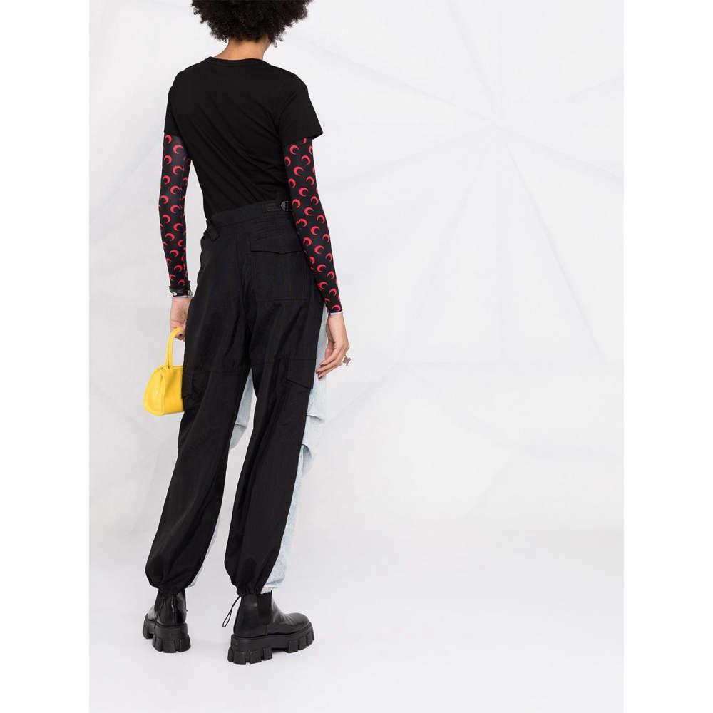 Moncler Logo Patch Black Short Sleeve T-Shirt for Women