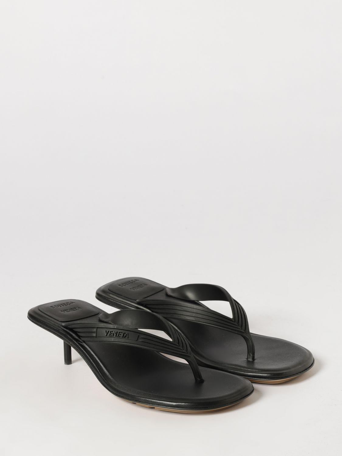 Bottega Veneta Black Leather Strappy Sandals