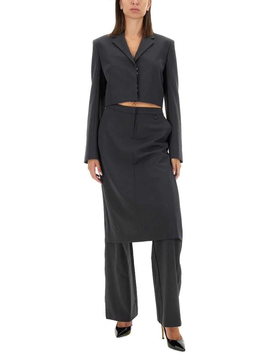 DIESEL Black Wool Blend Tailored Blazer Jacket