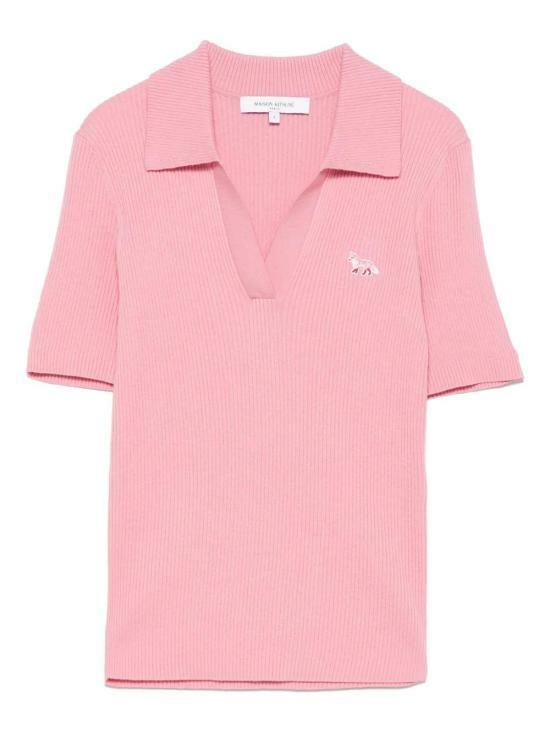 Maison Kitsune Baby Fox Patch Fine Rib Polo Shirt OW00201KT1091 0139